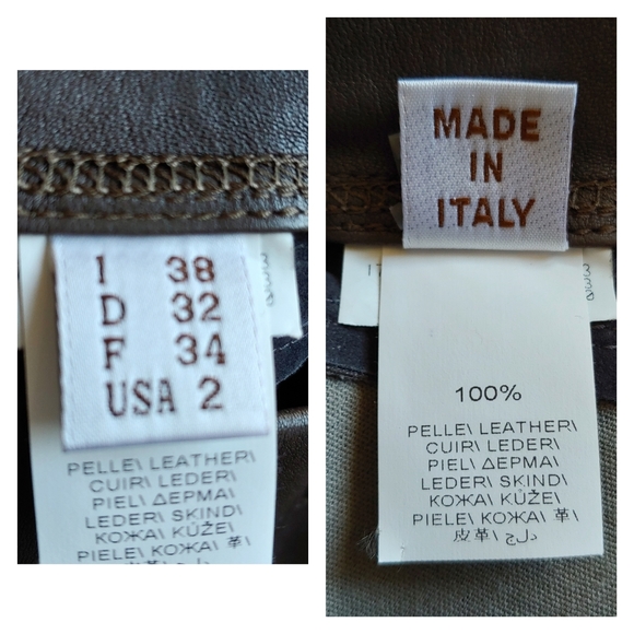 Brunello Cucinelli Leather Pants Side Stripe Espresso Green Size 2 - Picture 14 of 16